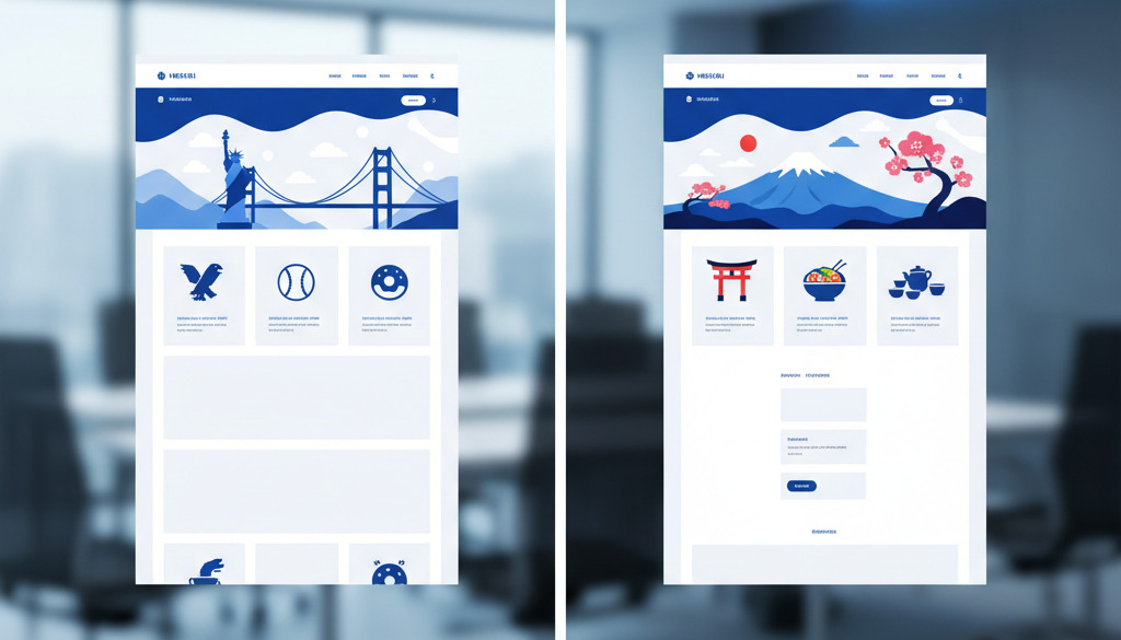 Website shown in English and Japanese, with culturally relevant imagery and layouts.