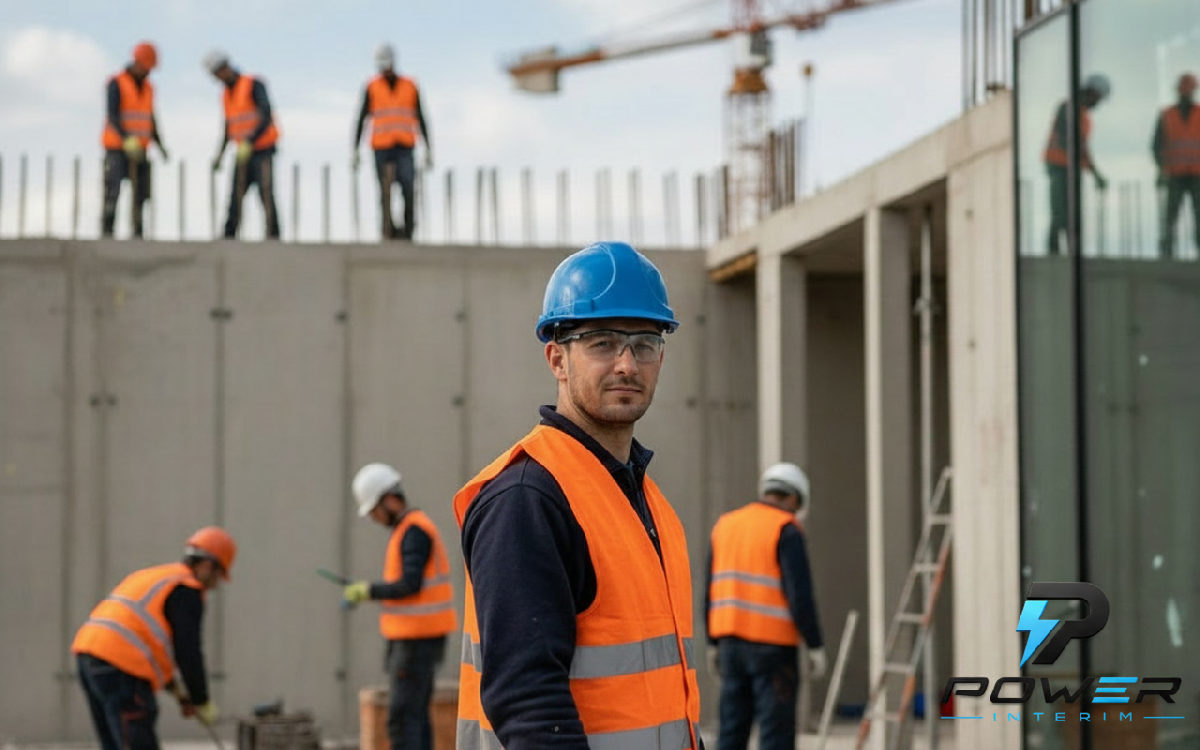 Ouvriers roumains qualifiés sur un chantier en France.