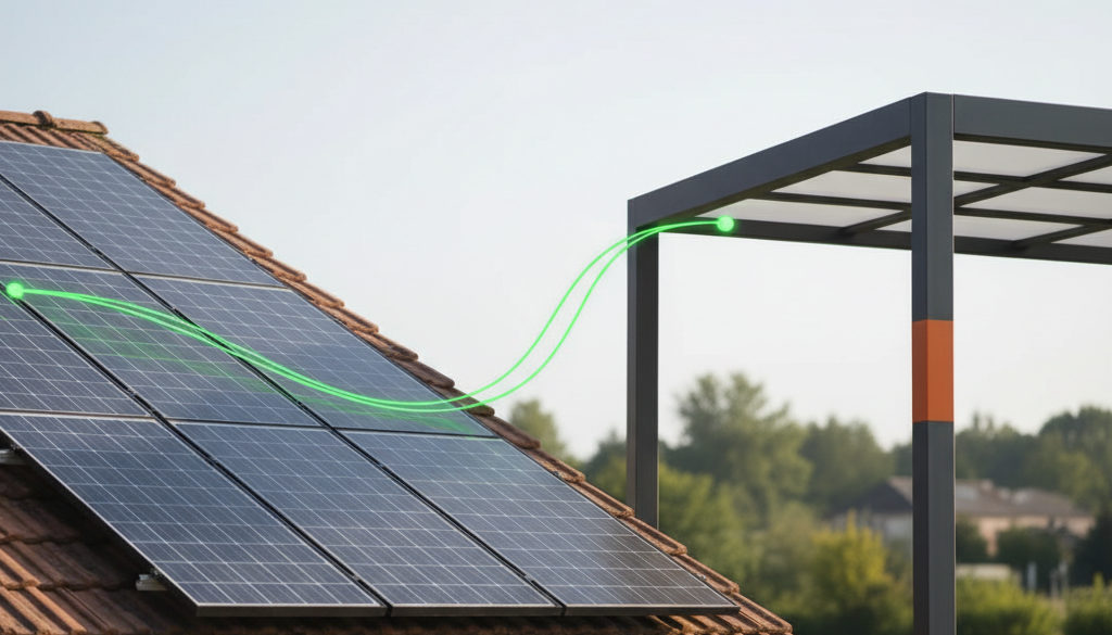 Srovnání klasického a bifaciálního panelu s vizualizací toku energie.