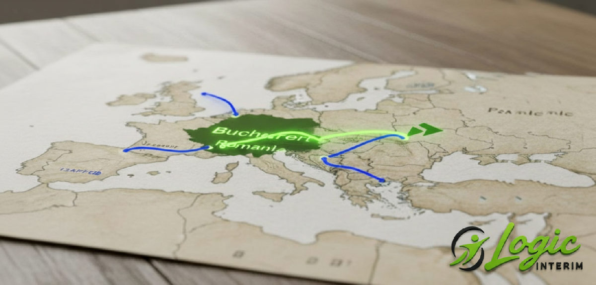Carte Europe : mobilité de la main-d'œuvre Roumanie-France.