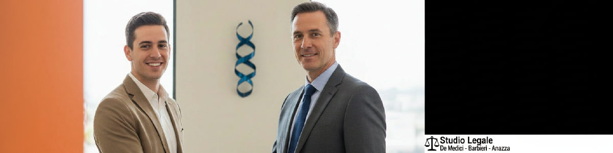 Avvocato stringe mano al cliente per risarcimento equo.