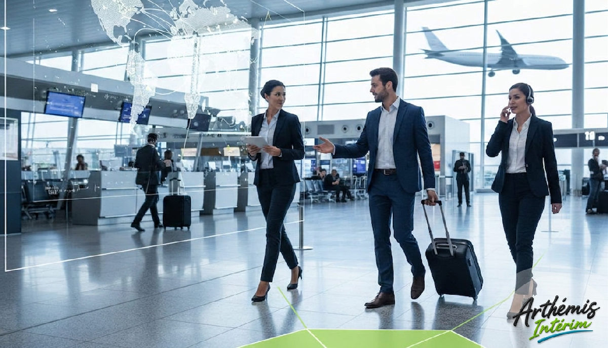 gestion salariés itinérants internationaux – Paysage urbain international avec des gens en déplacement.
