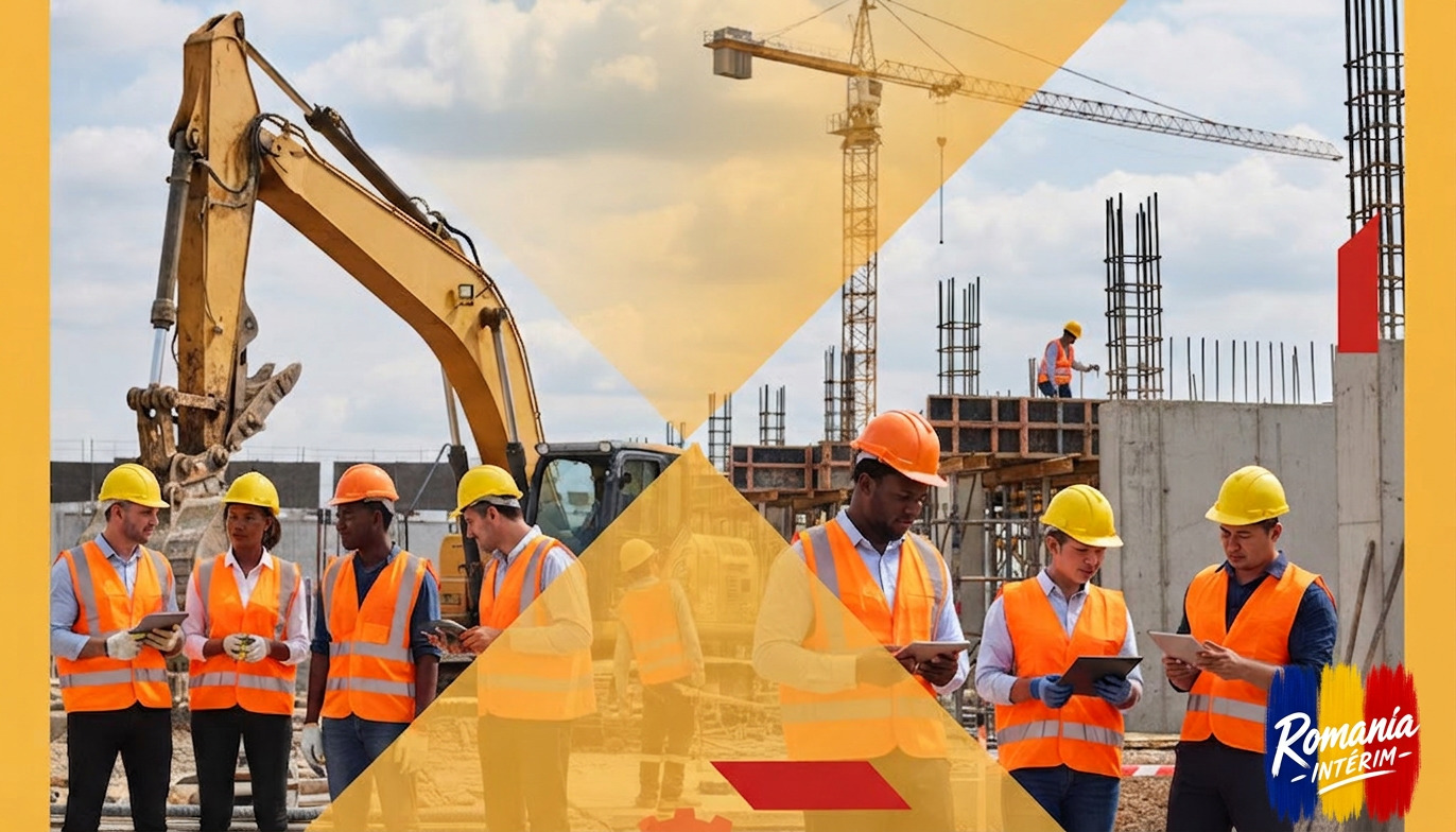 Chantier dynamique avec des ouvriers diversifiés, recrutant à l'international.