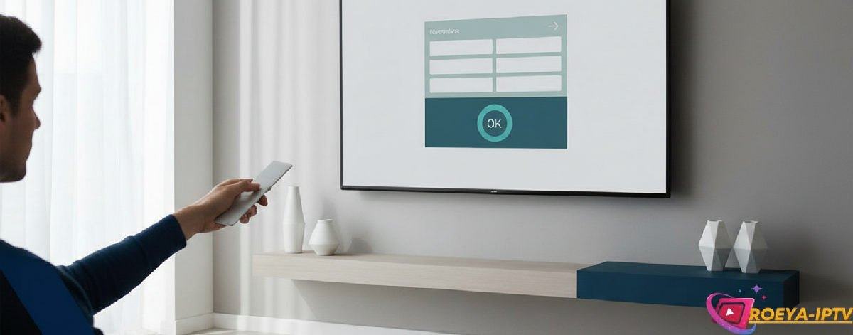 Tutoriel installation Roeya IPTV fluide : Guide rapide 2 Entrée des informations d'abonnement Roeya IPTV sur une Smart TV.