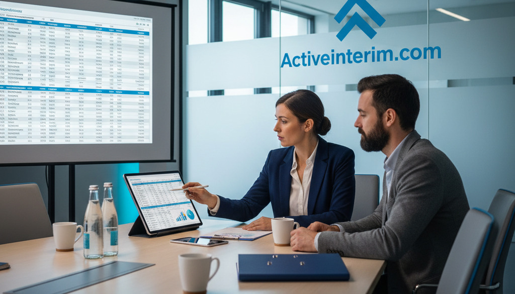 Responsable RH et consultant expert analysant des tableurs de performance.