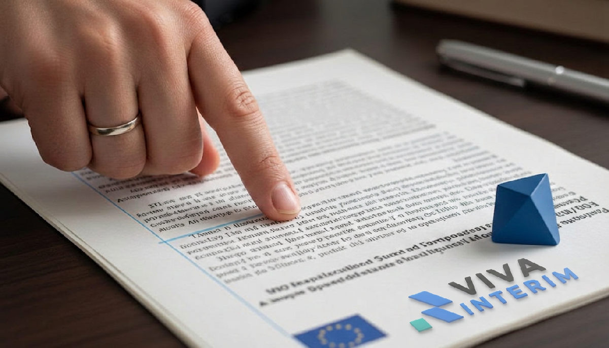 Conseiller juridique pointant un paragraphe dans la directive européenne 2018/957.
