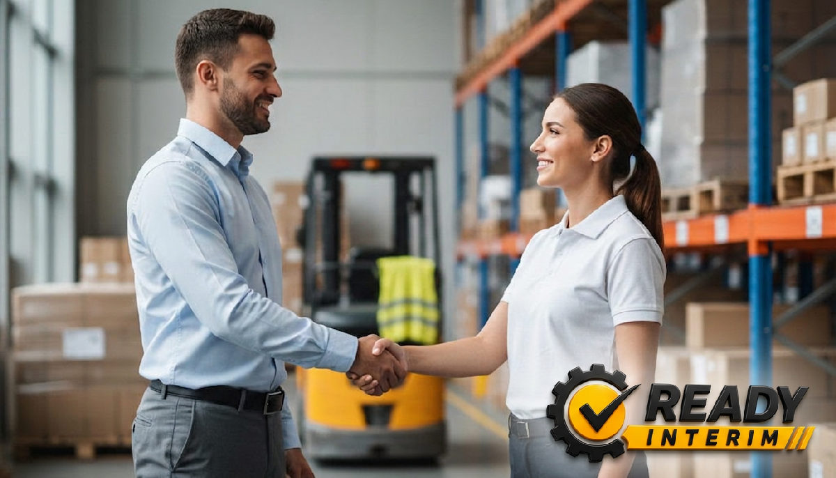 Manager et chef d'équipe roumain, confiance dans un entrepôt propre.