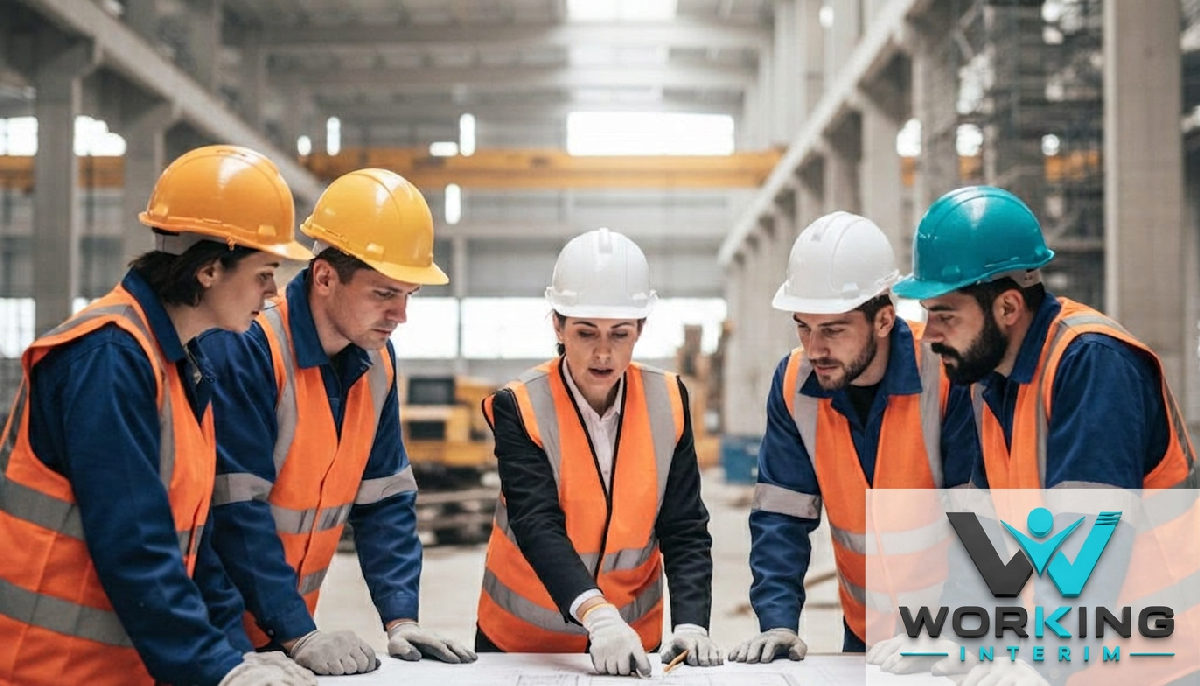Chef de projet industriel collaborant avec une équipe européenne diversifiée.