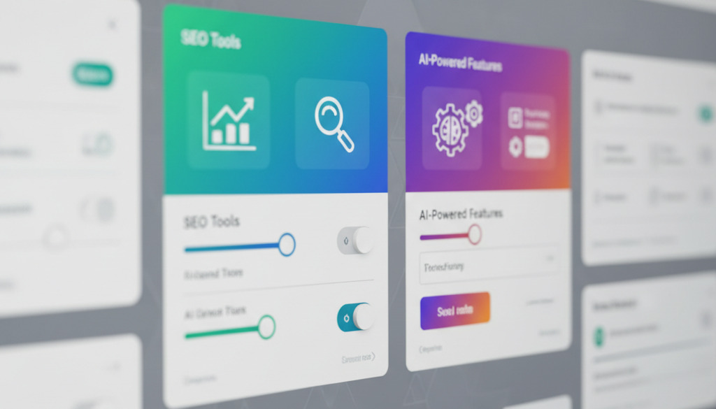 WordPress dashboard displaying SEO and AI tool settings.
