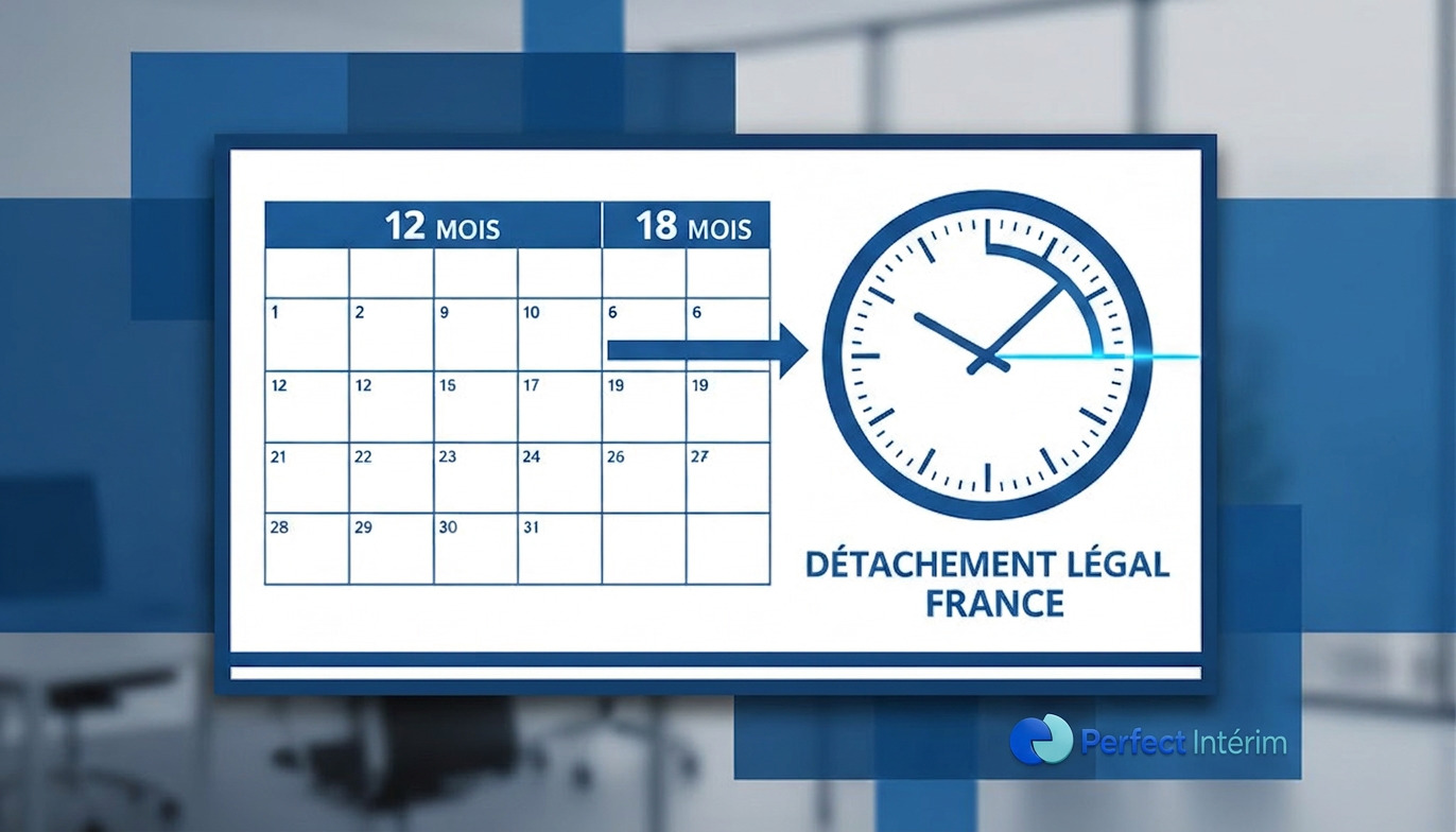 Calendrier montrant la durée légale de détachement en France.