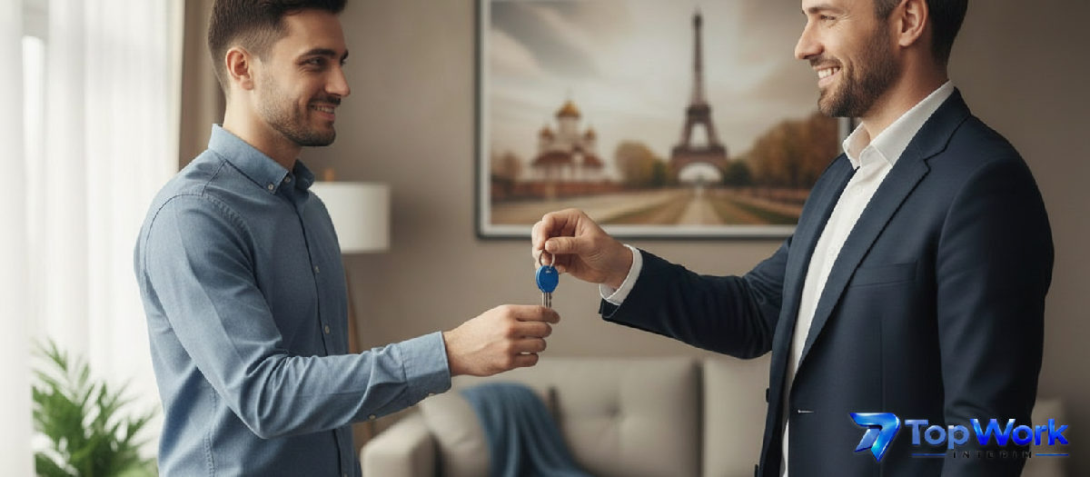 Remise de clés d'un logement de qualité à un travailleur roumain.