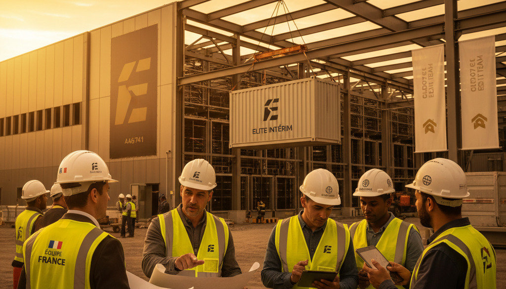 Collaboration internationale sur un chantier ou dans un centre de données.