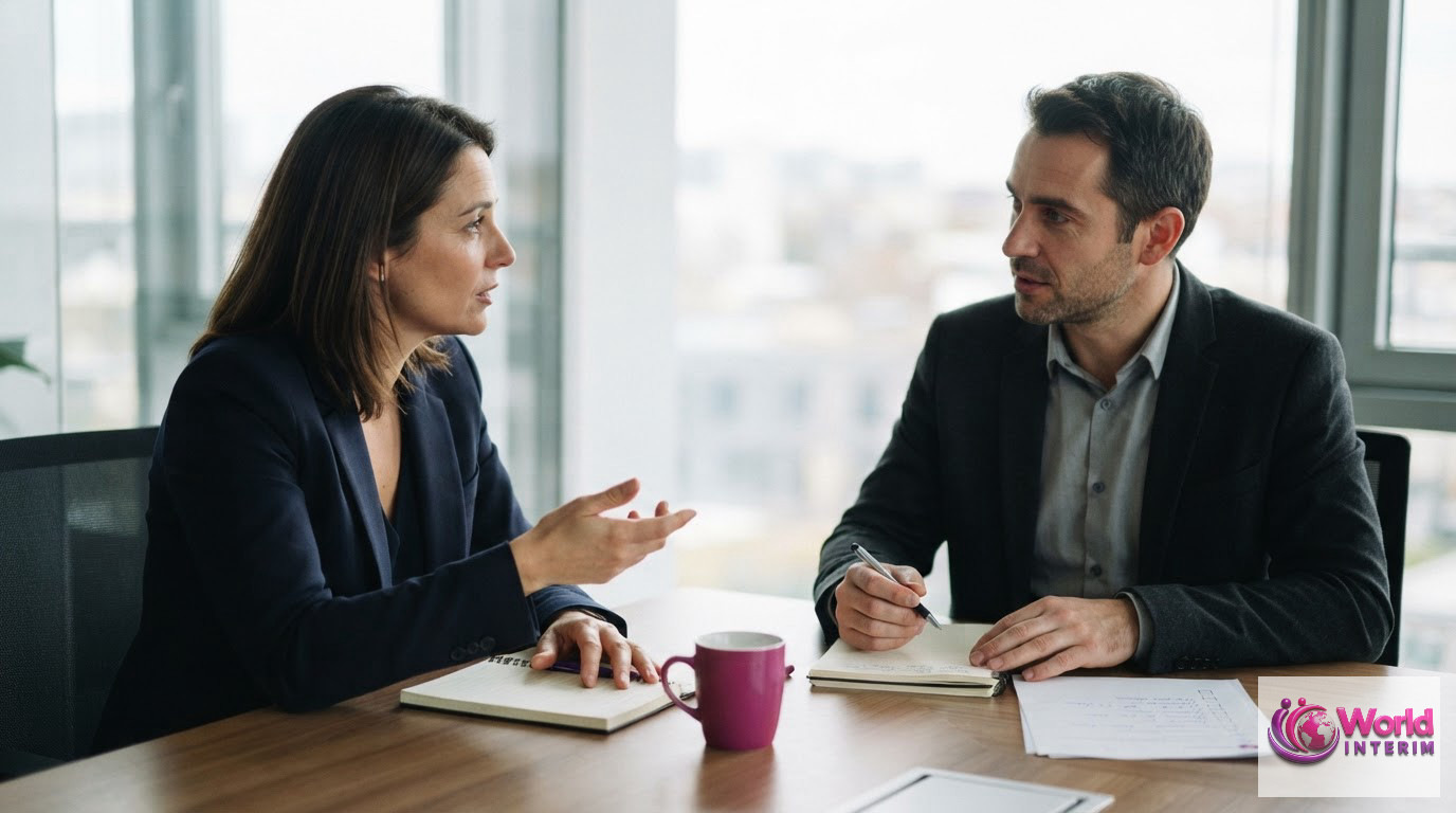 Une dirigeante prépare une liste de questions pour vérifier les références d'un futur employé.