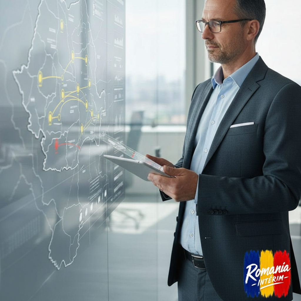 Gestionnaire analysant un tableau de bord logistique international.