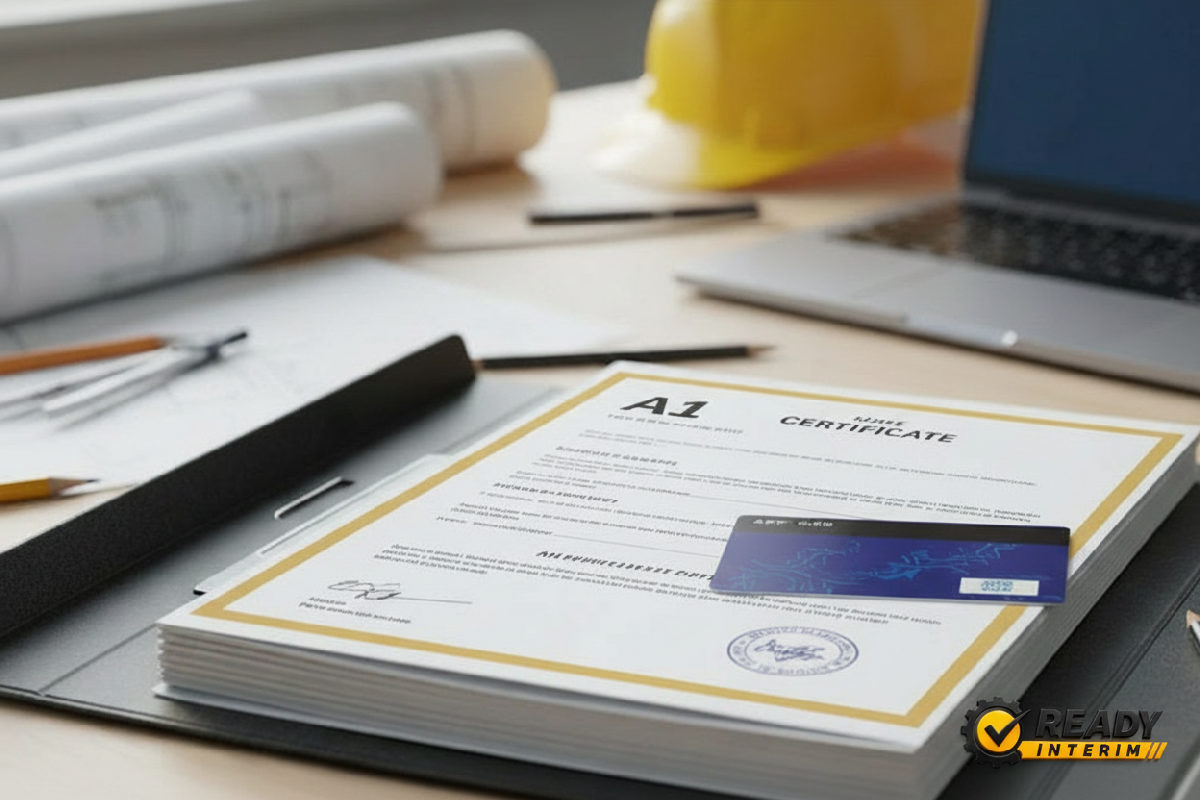Documents administratifs : certificat A1 et carte BTP.