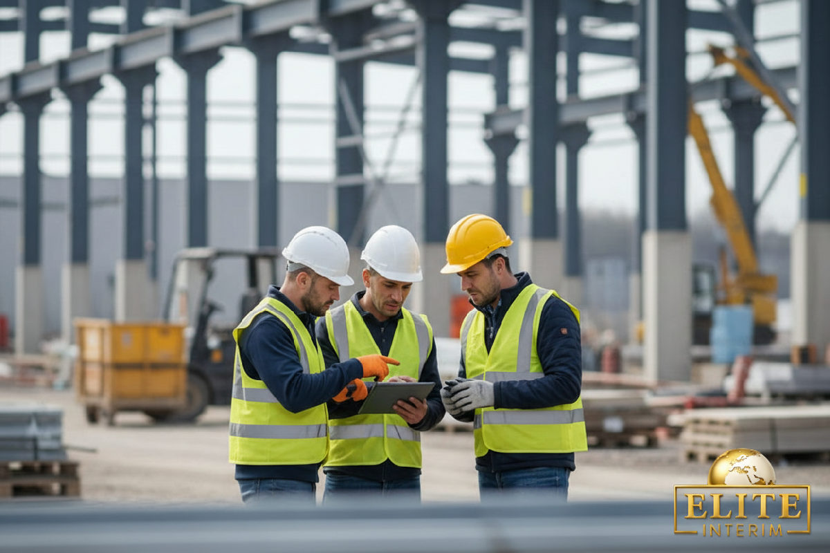 Ouvriers roumains qualifiés sur un projet industriel français.