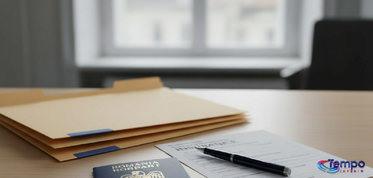 Documents administratifs pour un mission d'intérim en France et Roumanie.