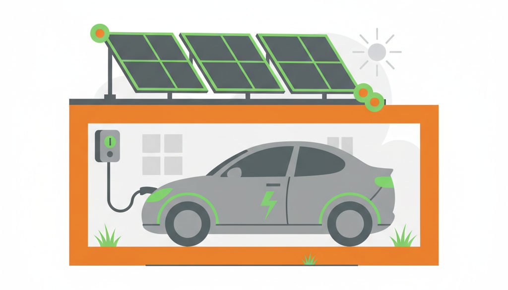 Elektromobil se nabíjí energií ze slunce přes fotovoltaiku.