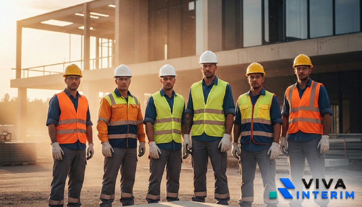 Travailleurs qualifiés sur un chantier moderne, représentant l'intégration réussie.