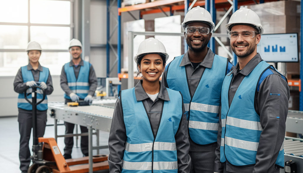 Une équipe diverse et satisfaite grâce à une gestion RH professionnelle.