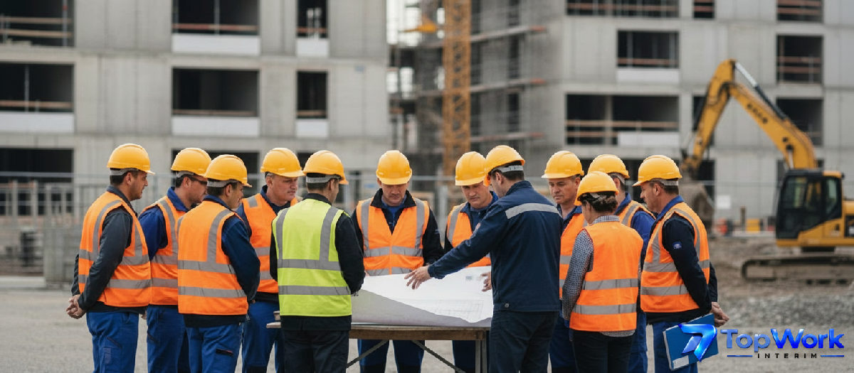 Ouvriers roumains en sécurité sur un chantier français.