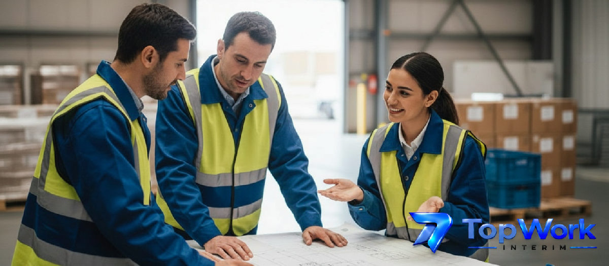 Équipe logistique planifiant le chargement.