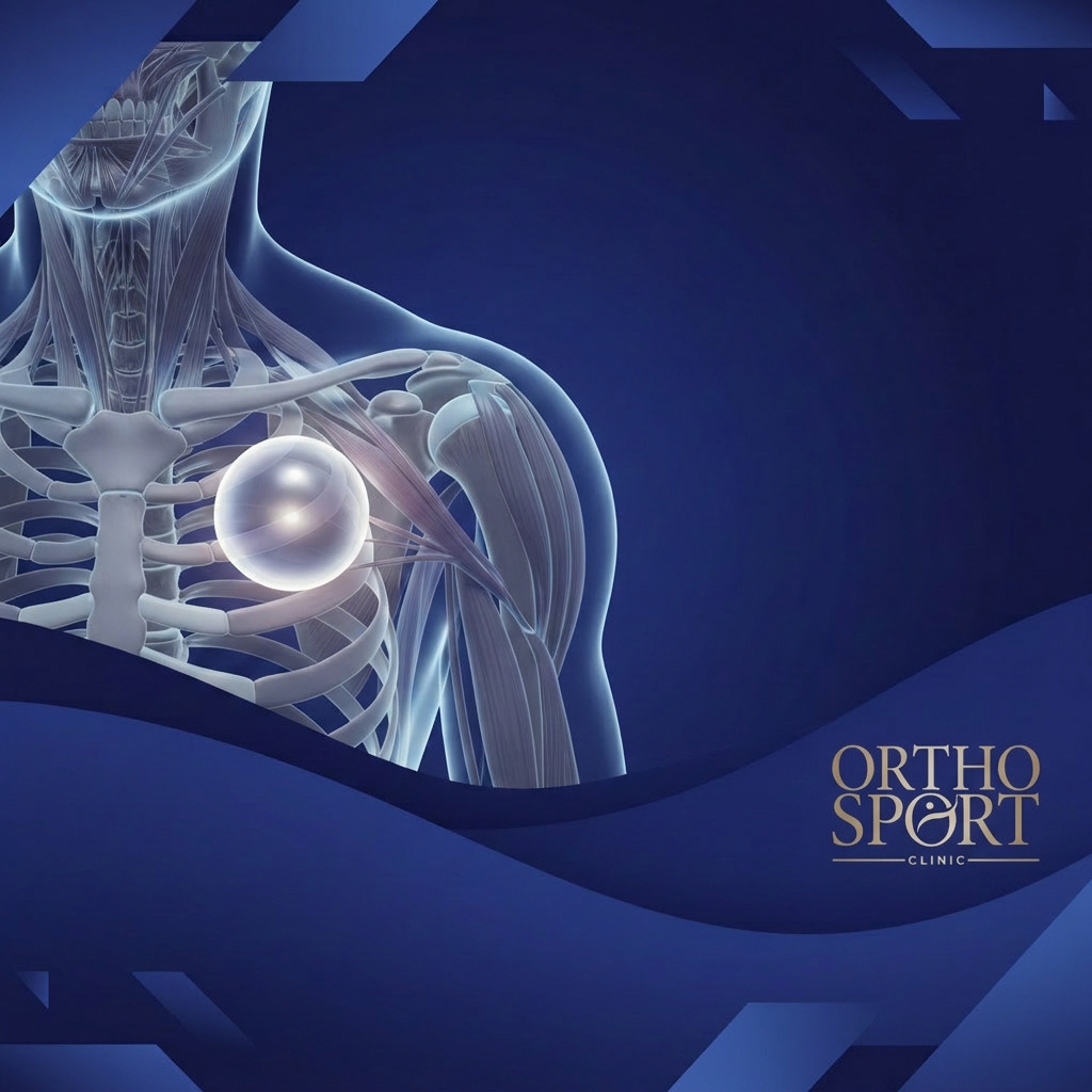 balon In Space bark – Anatomia stawu barkowego z implantem balonowym w przestrzeni podbarkowej.