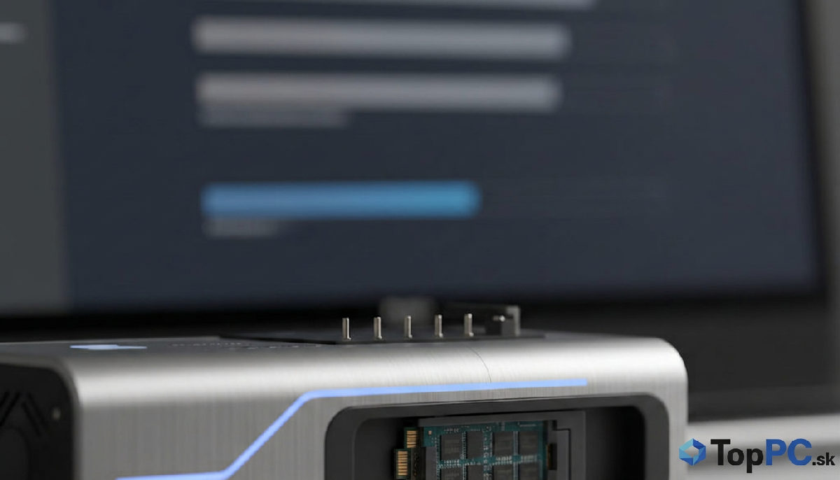 Detail high-tech nástroja na záchranu dát z SSD MacBooku.