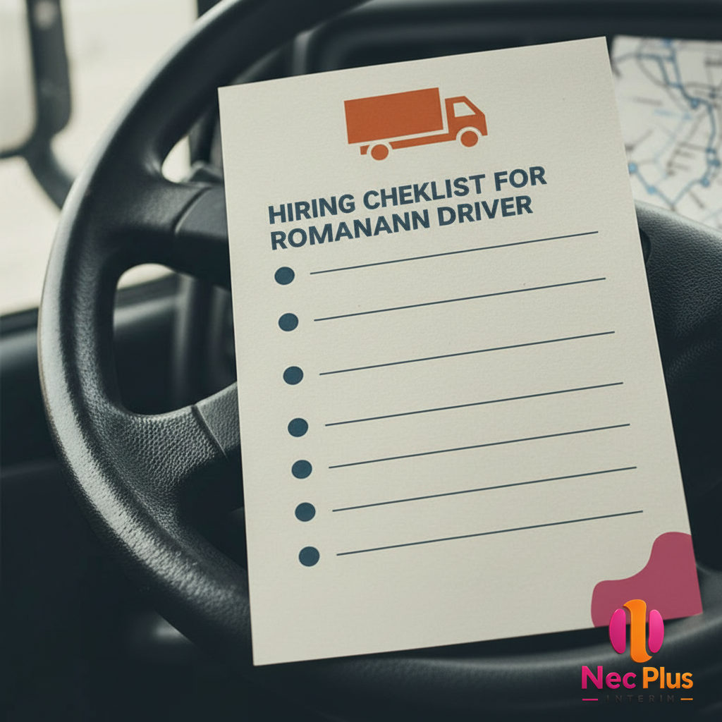 checklist pré-embauche chauffeur roumain - Liste de contrôle professionnelle pour embaucher un chauffeur roumain.