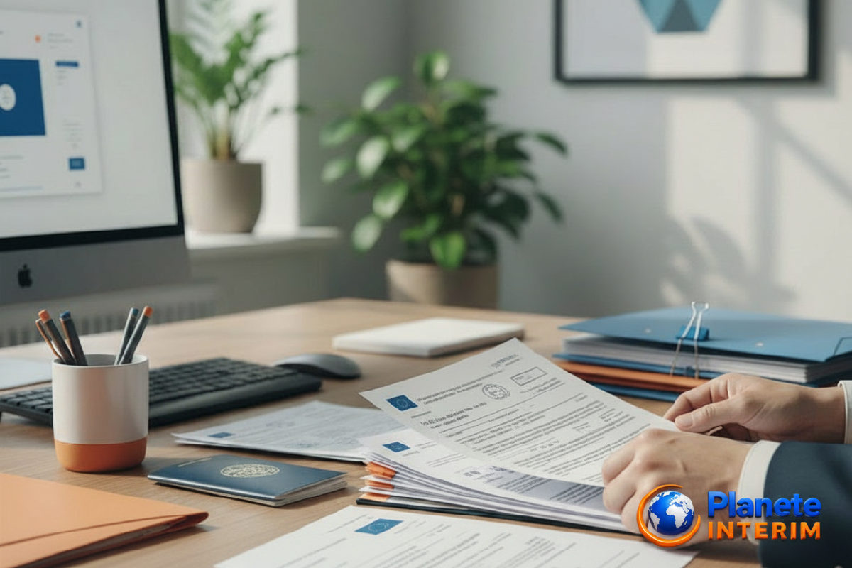 Bureau RH traitant des documents de détachement européen.