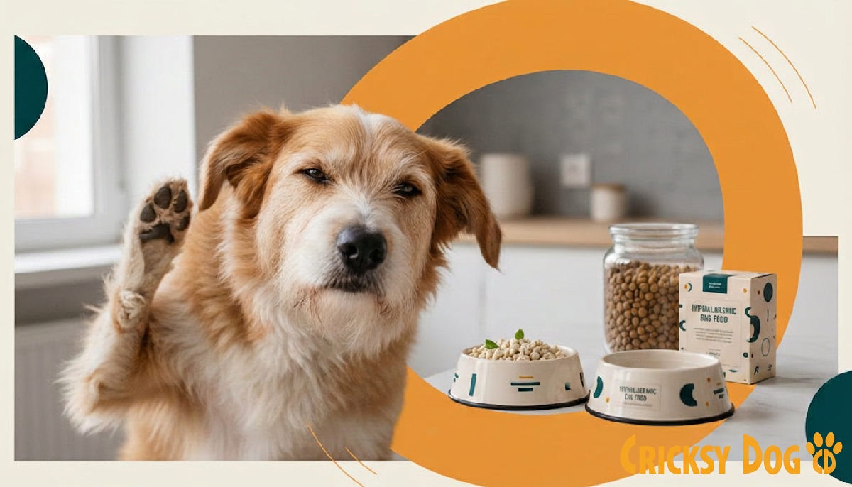 cibo ipoallergenico per cani - Cane che si gratta un orecchio con aria infastidita.