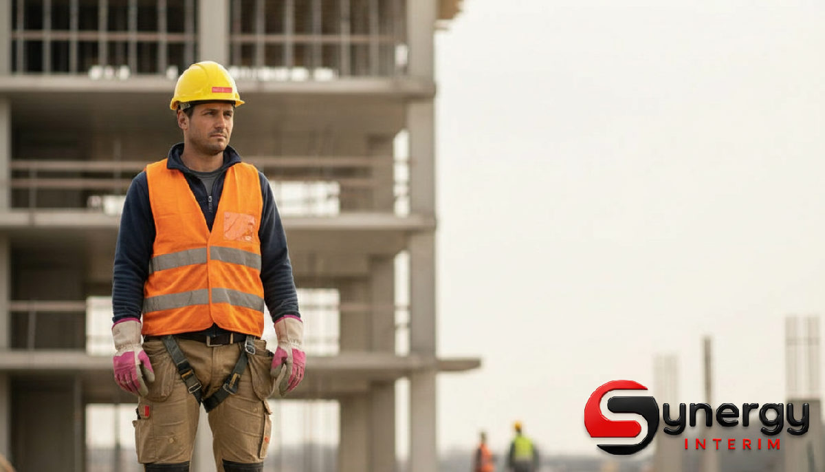 Habilitations et sécurité : obligations pour ouvriers… 1 habilitations sécurité obligations ouvriers roumains btp - Ouvrier du BTP avec équipement de sécurité complet sur un chantier.