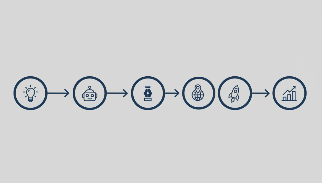 Flowchart of AI-driven multilingual content creation workflow.