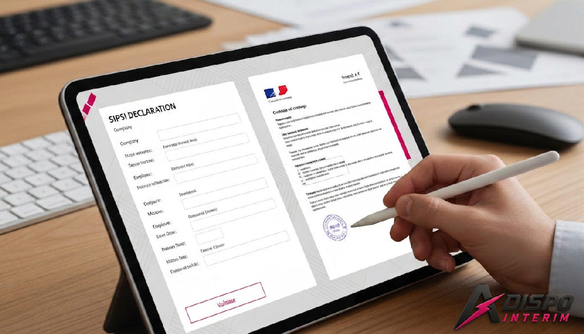 Documents SIPSI et A1 sur une tablette, assurant la conformité légale.