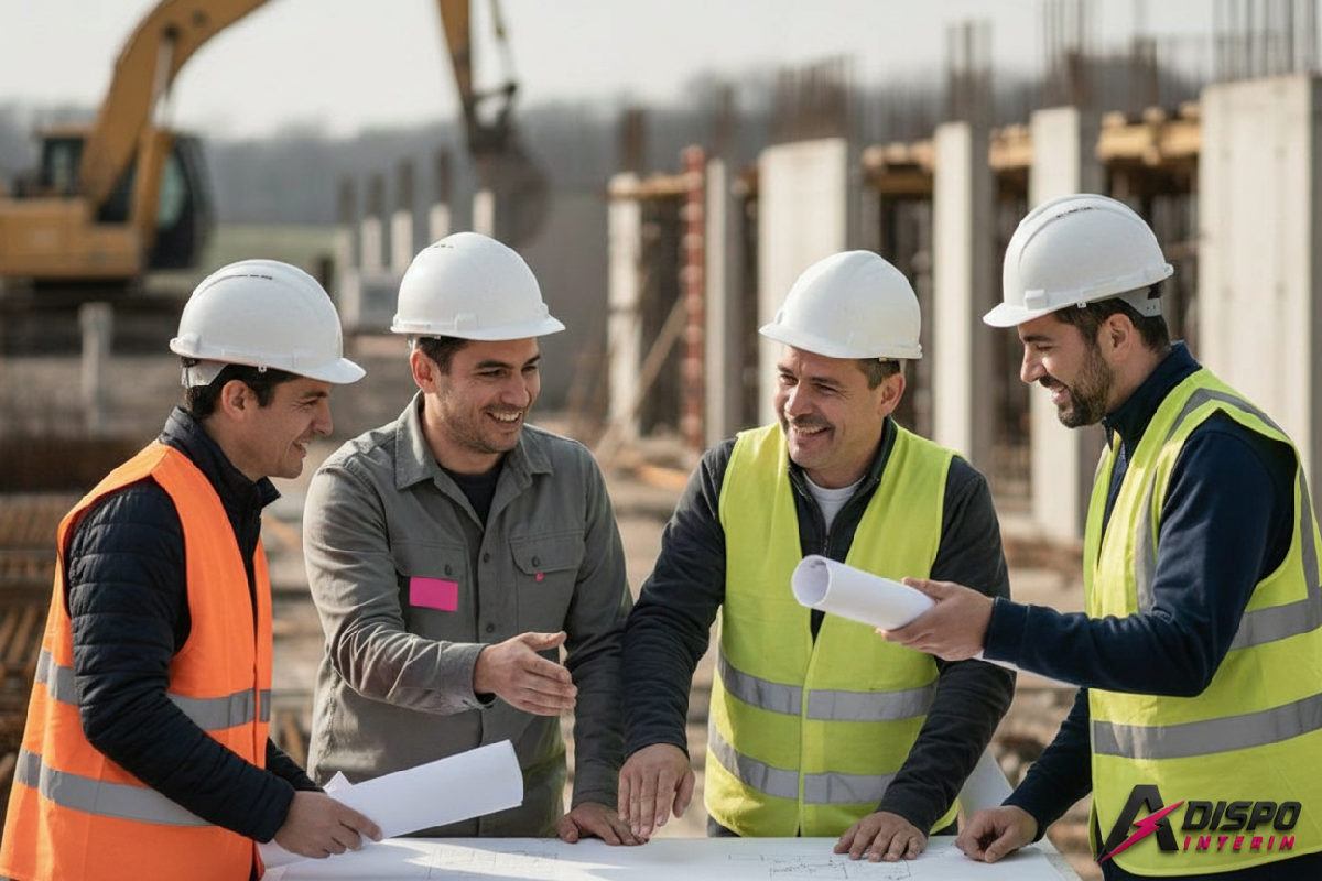 Réunion de chantier : collaboration entre ouvriers français et roumains.