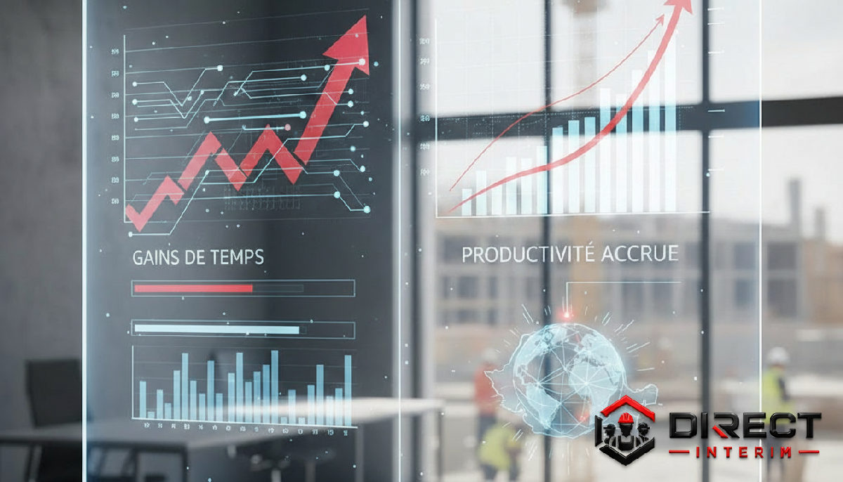 Infographie illustrant les gains de productivité du recrutement international.