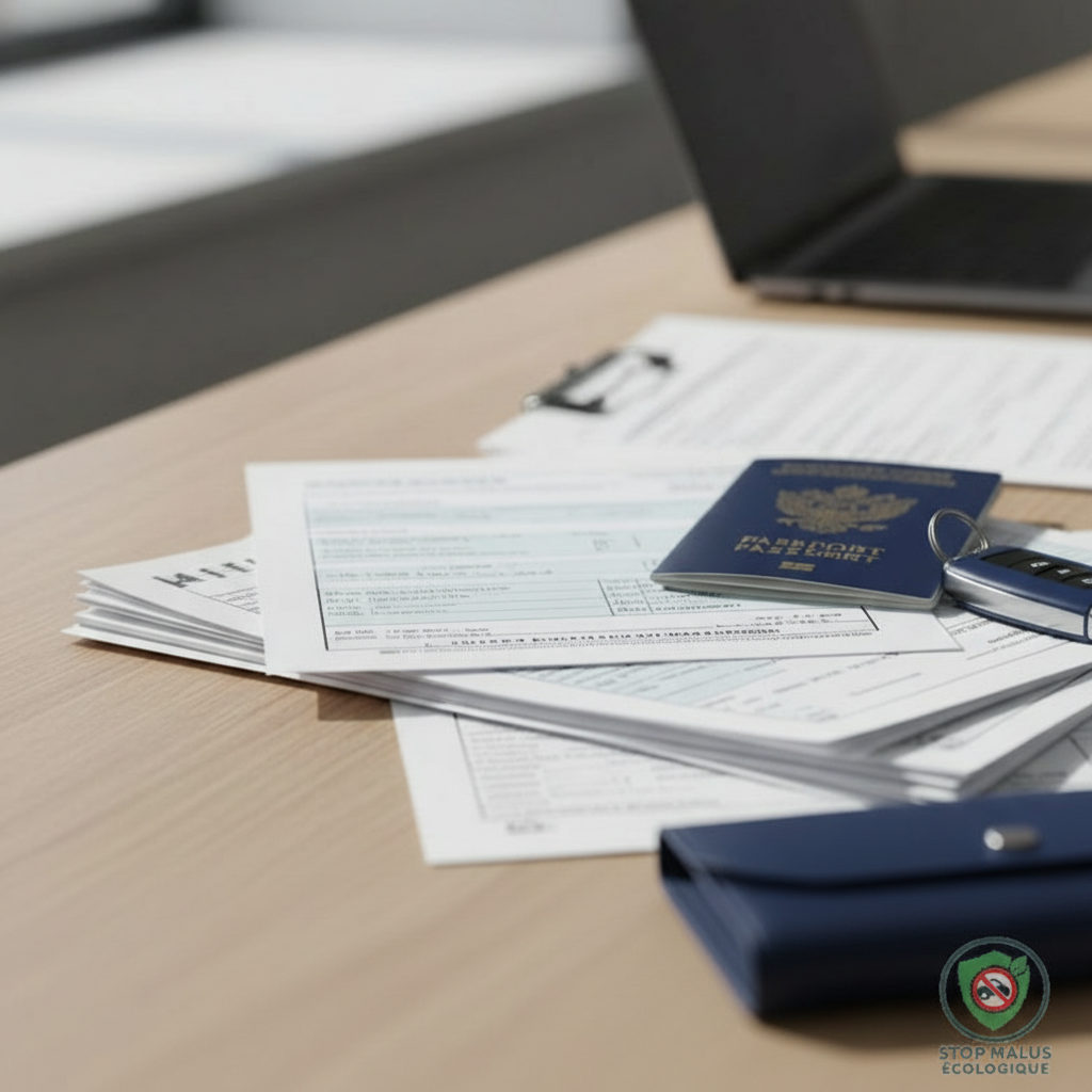 Documents douaniers immatriculation voiture hors UE : Guide Vue rapprochée d'un stylo sur un formulaire administratif.