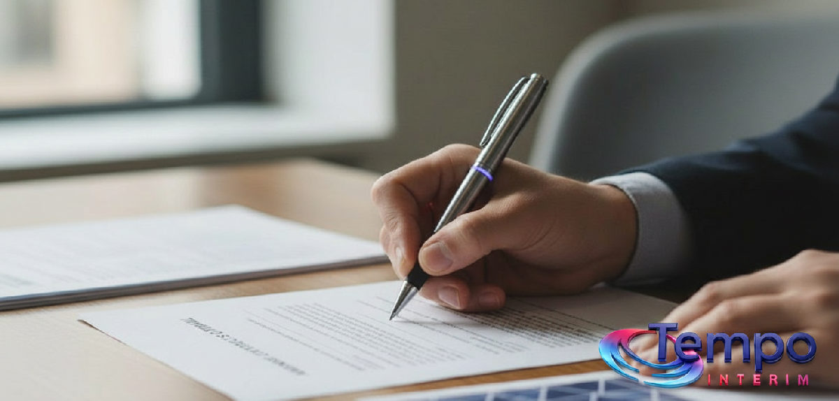 Signature d'un contrat d'avenant pour prolonger une mission d'intérim.