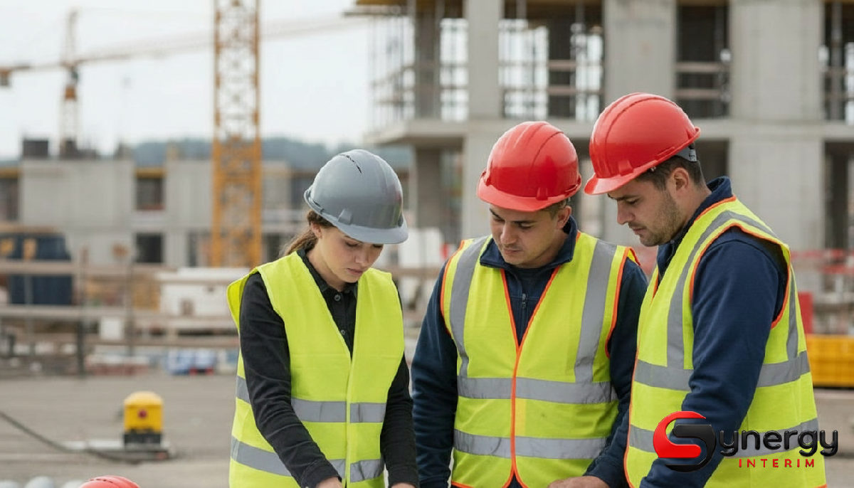 Questions juridiques agence intérim Roumanie : 10 clés 2 Superviseur et ouvriers roumains sur un chantier.