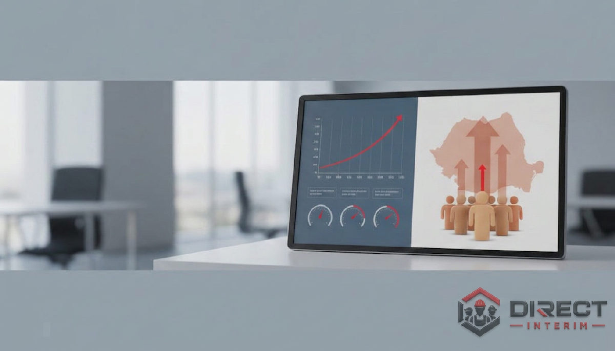 Tableau de bord logistique montrant des indicateurs de performance en hausse.