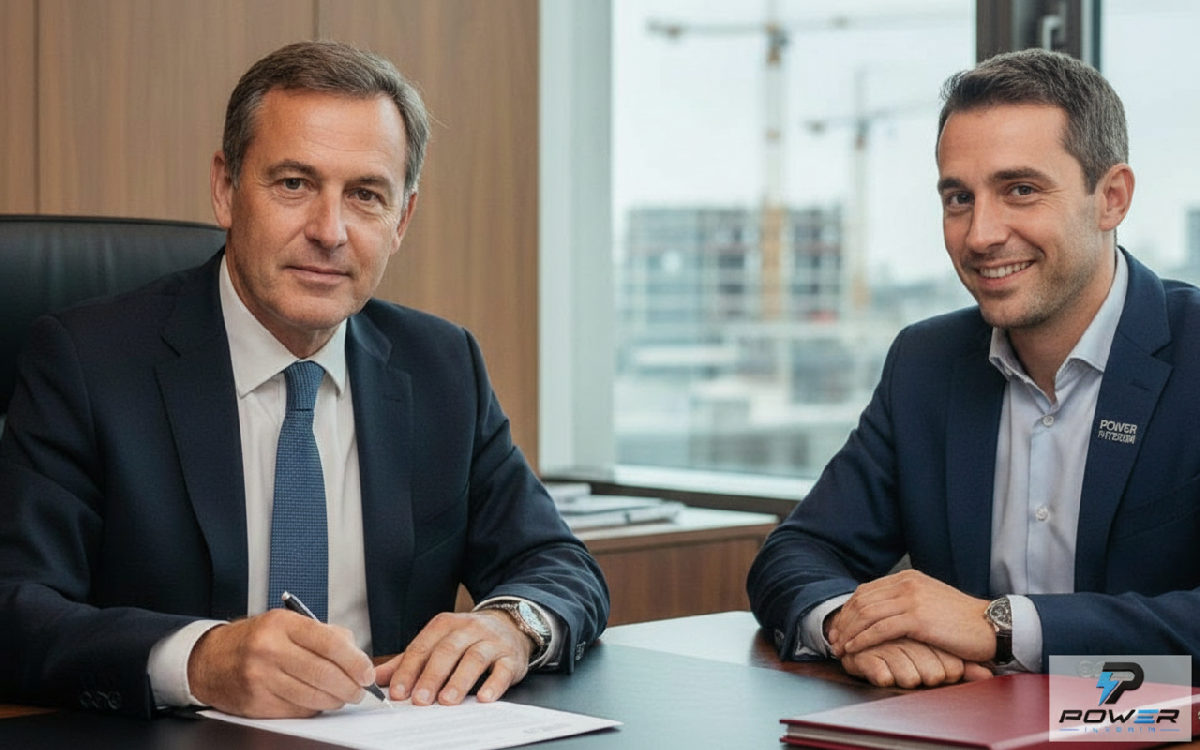 Gérant français signant un contrat Power Interim, résolvant les soucis de recrutement.