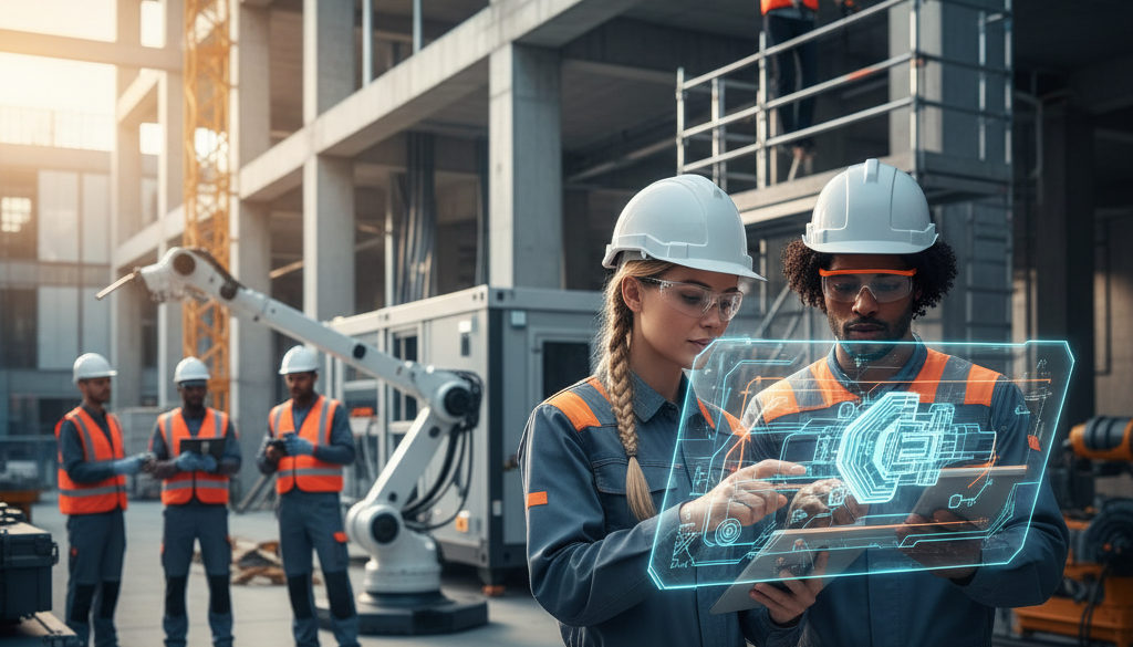 Travailleurs européens divers sur un projet de haute technologie.