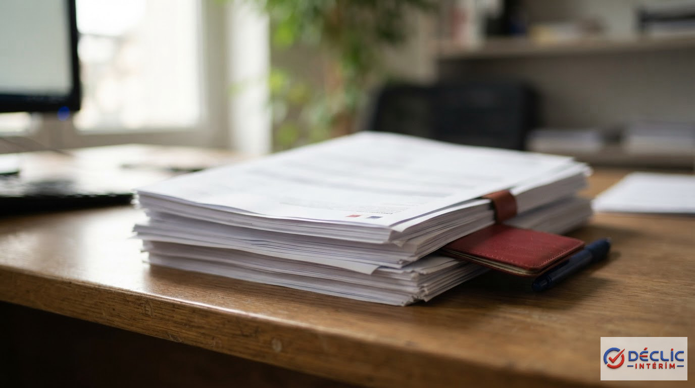 Documents officiels de détachement de travailleurs roumains sur un bureau RH.