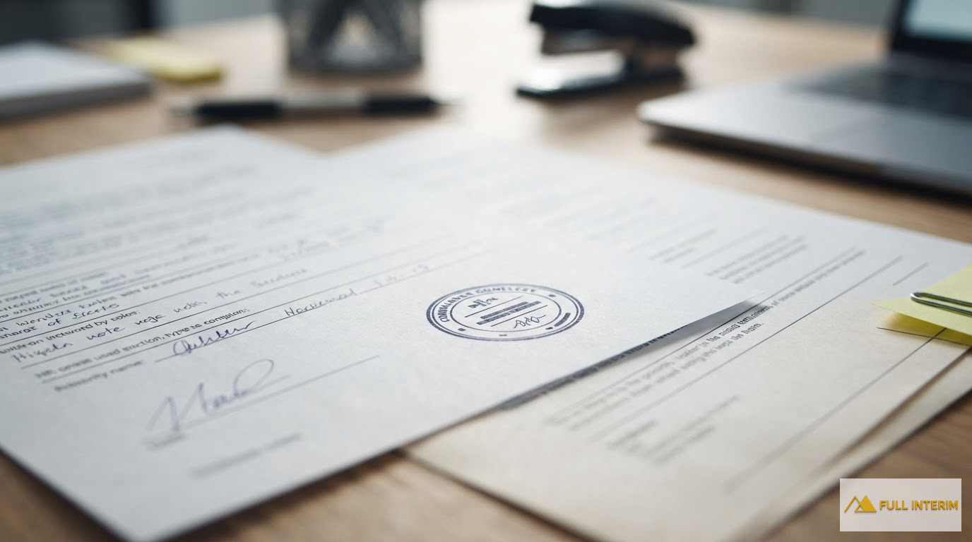 Documents administratifs officiels tamponnés pour la conformité et la déclaration SIPSI.
