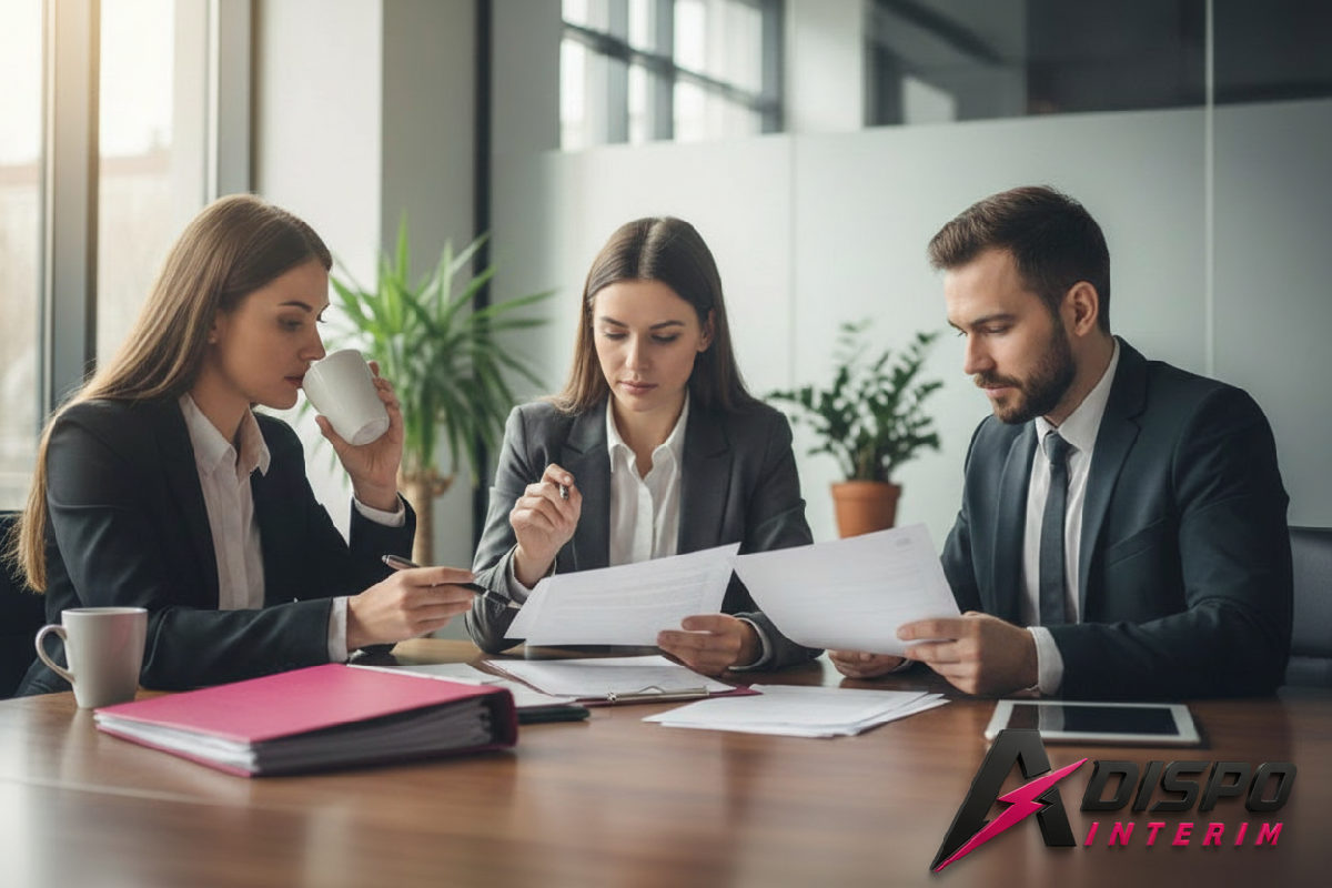 Experts administratifs examinant des contrats de recrutement international.