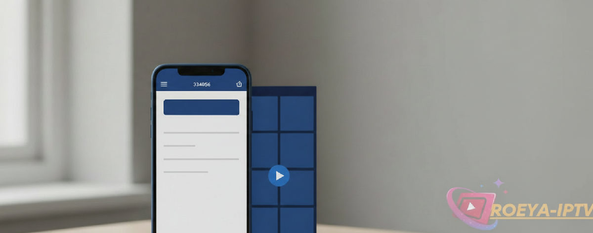 Smartphone affichant un email d'activation IPTV et une application.