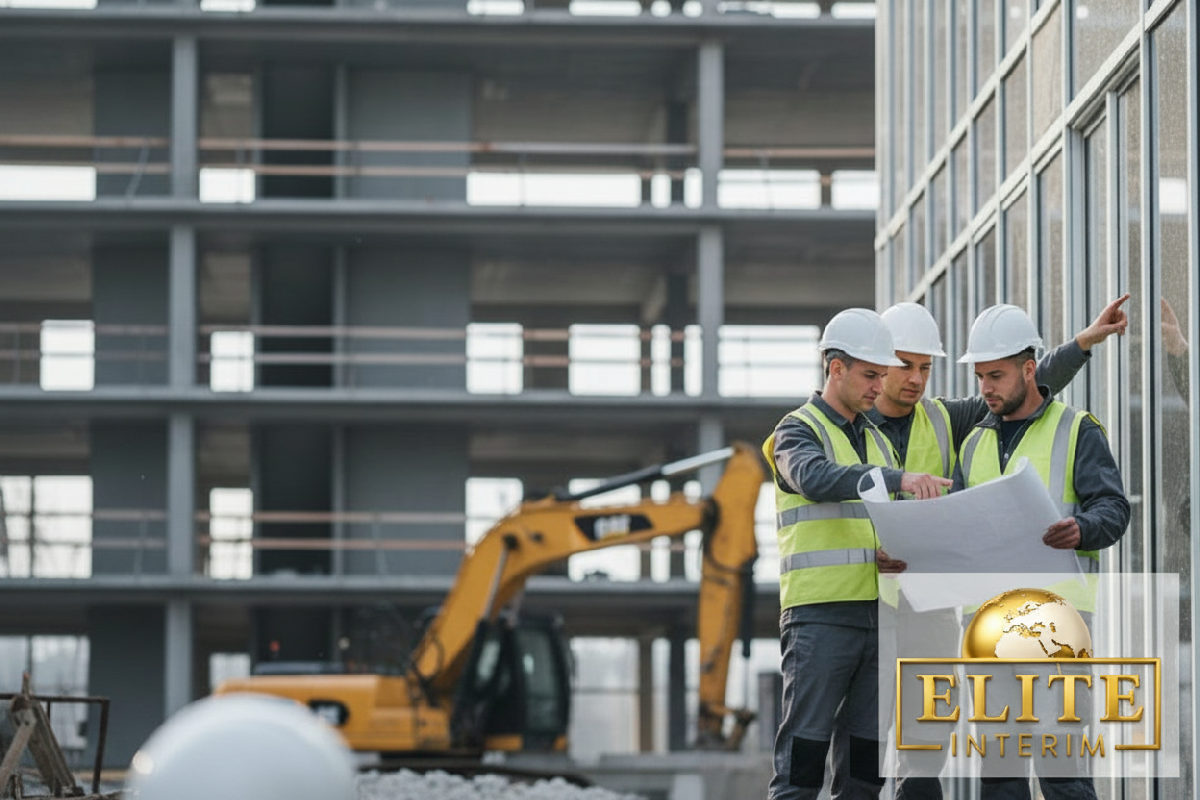 embaucher ouvrier roumain quelles démarches - Ouvriers qualifiés sur un chantier moderne.