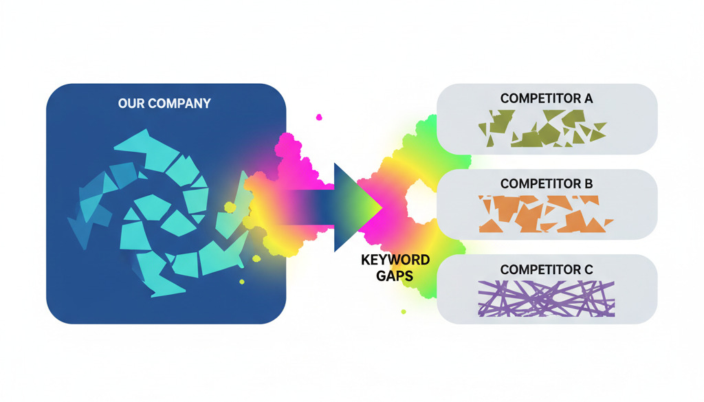 Content gap analysis chart comparing company to competitors.