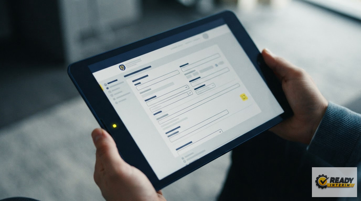 Interface du portail SIPSI sur tablette pour la déclaration d'un travailleur étranger.