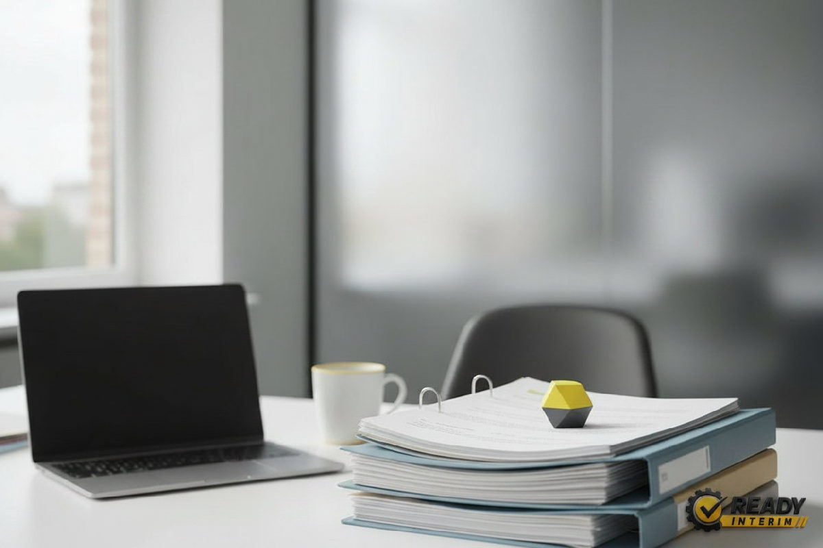 Bureau RH avec documents de conformité, sécurité juridique du recrutement.